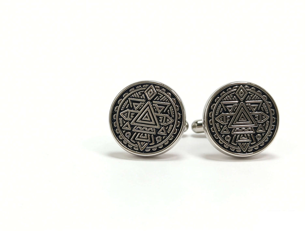 silver onyx cufflinks
