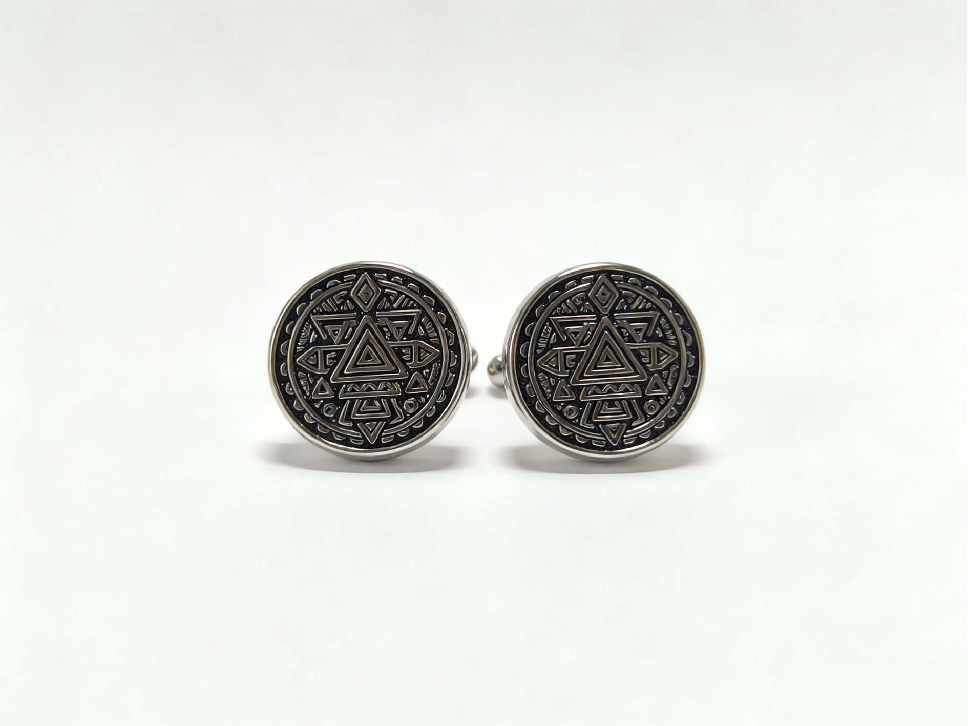 silver onyx cufflinks