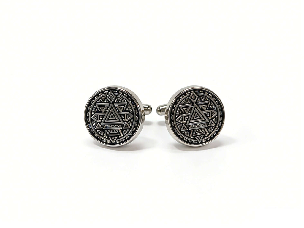silver onyx cufflinks