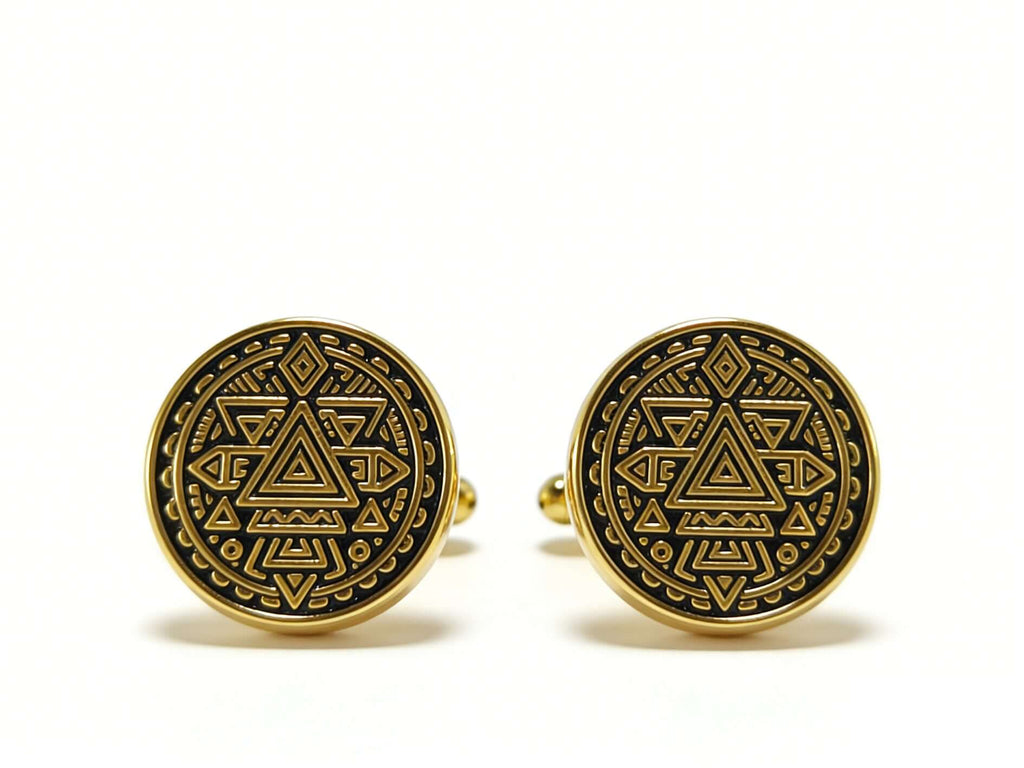 Geometric Gold Cufflinks by Di Classe & Co