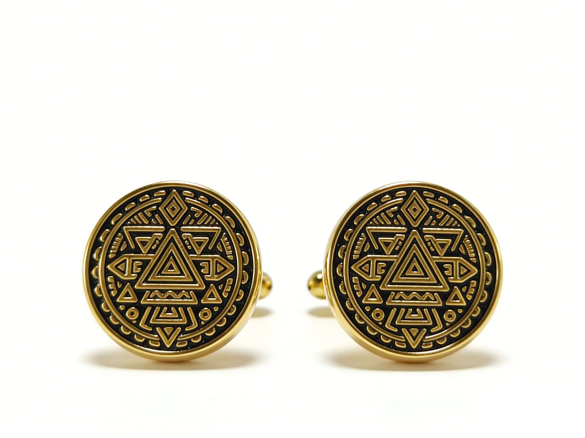 Geometric Gold Cufflinks by Di Classe & Co