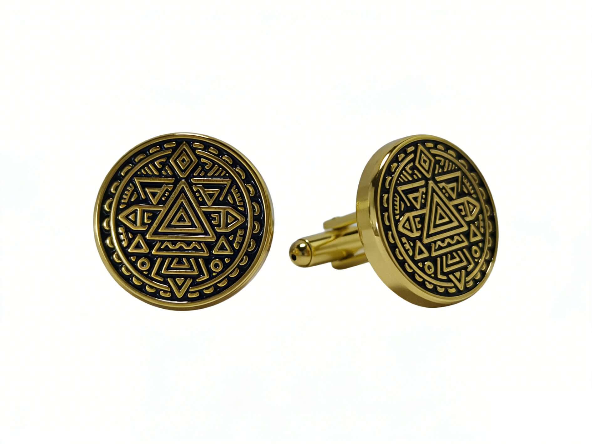 Geometric Gold Cufflinks by Di Classe & Co