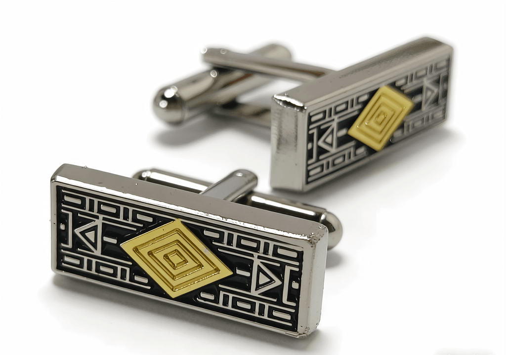 Geometric Gold Accent Cufflinks by Di Classe & Co