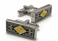 Geometric Gold Accent Cufflinks by Di Classe & Co