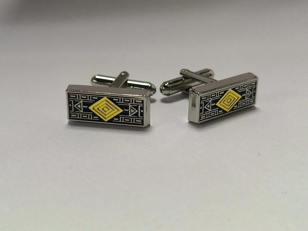 Geometric Gold Accent Cufflinks by Di Classe & Co