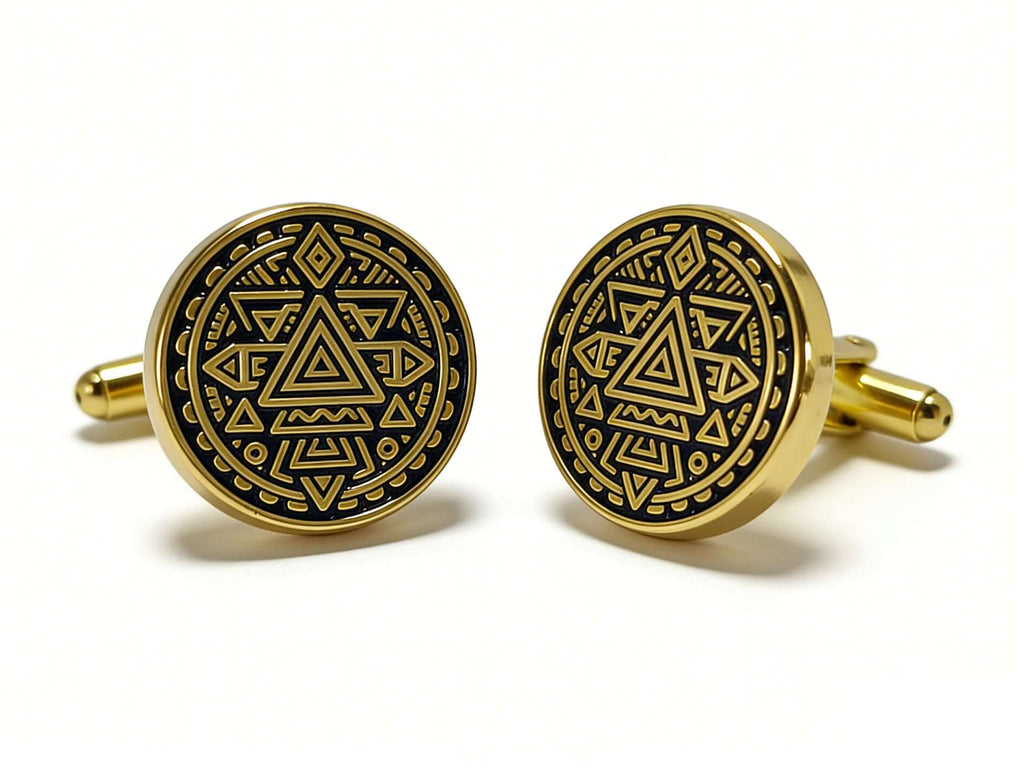 Geometric Gold Cufflinks by Di Classe & Co