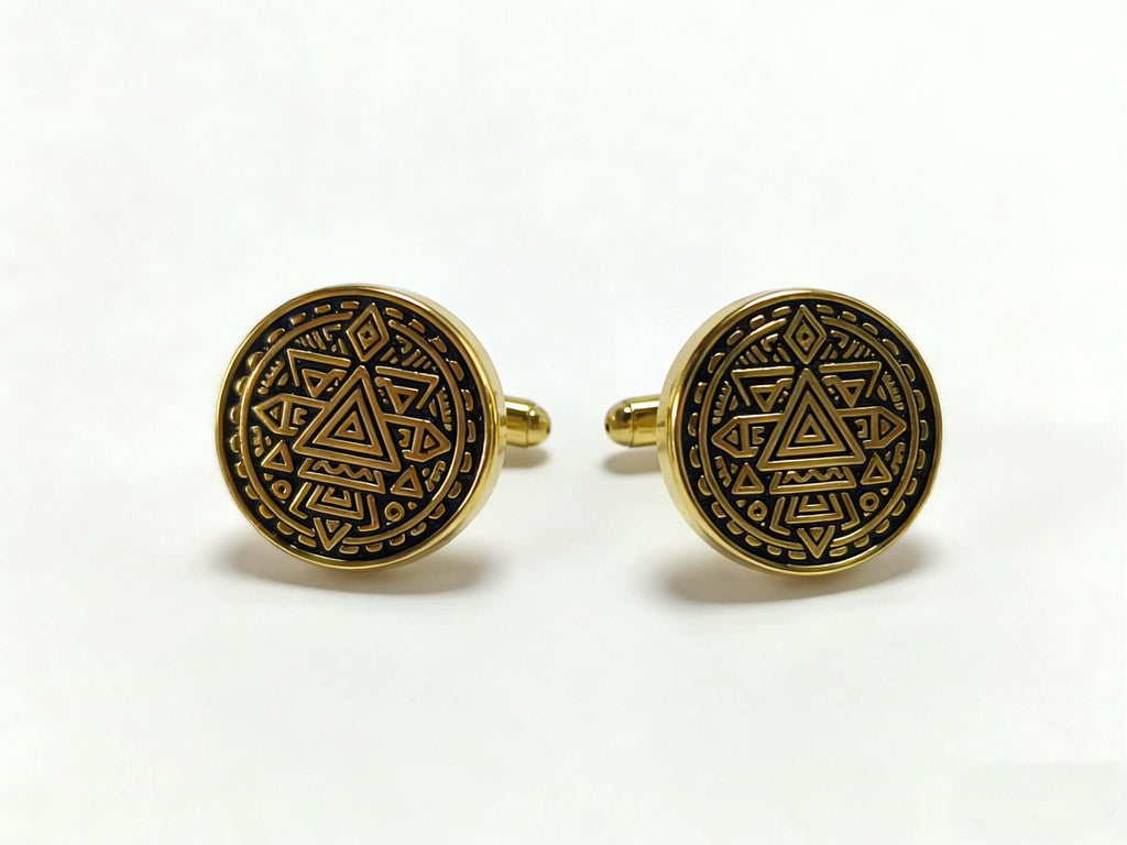 Geometric Gold Cufflinks by Di Classe & Co