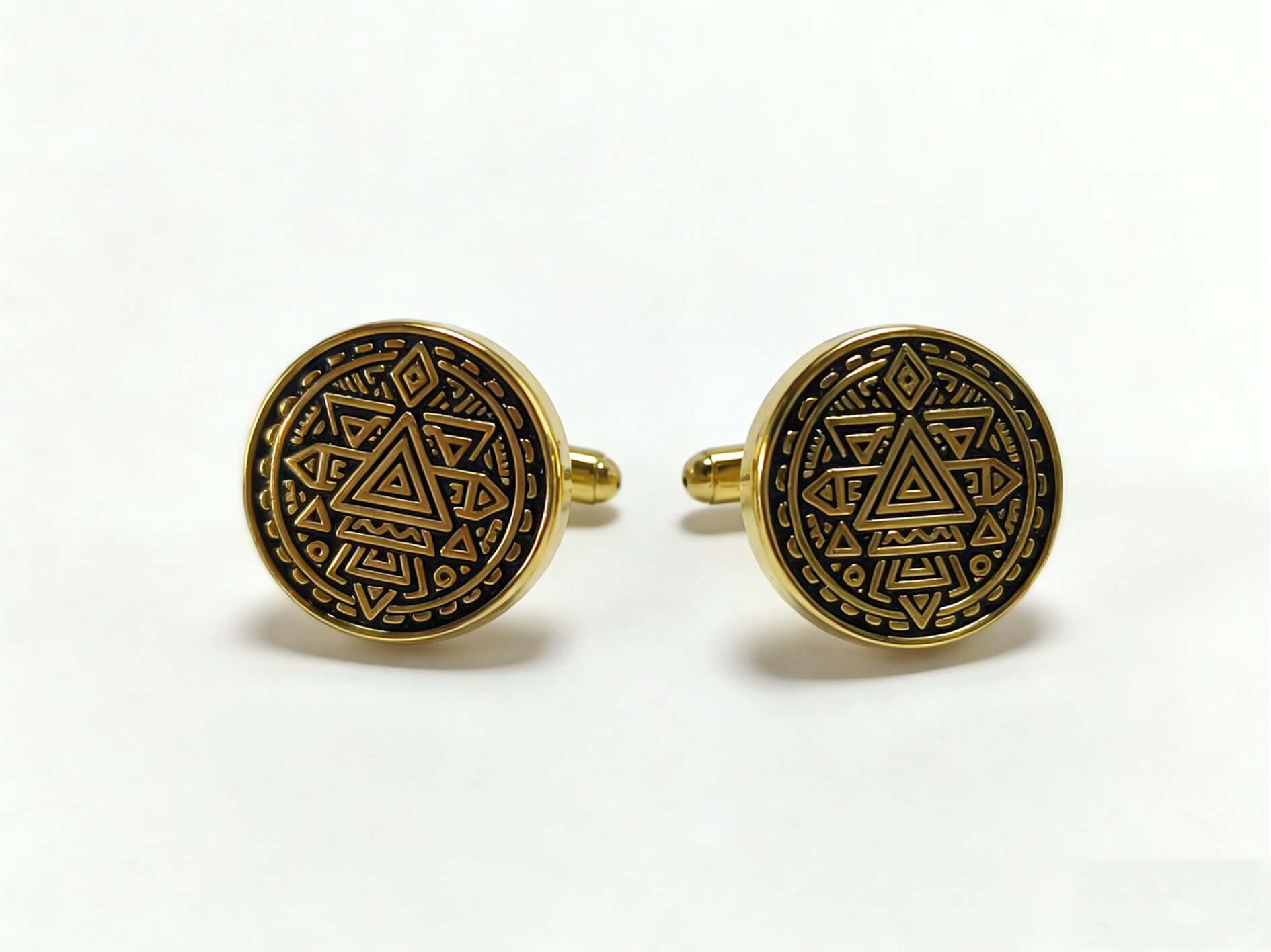 Geometric Gold Cufflinks by Di Classe & Co